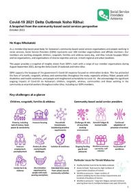 Covid-19 2021 Delta Outbreak Noho Rāhui: A Snapshot from the community-based social services perspective (pdf 797 KB)